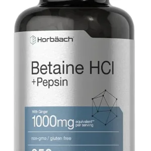 Betaine HCl With Pepsin & Ginger Root, 1000 mg Per Serving - 250 Tablets